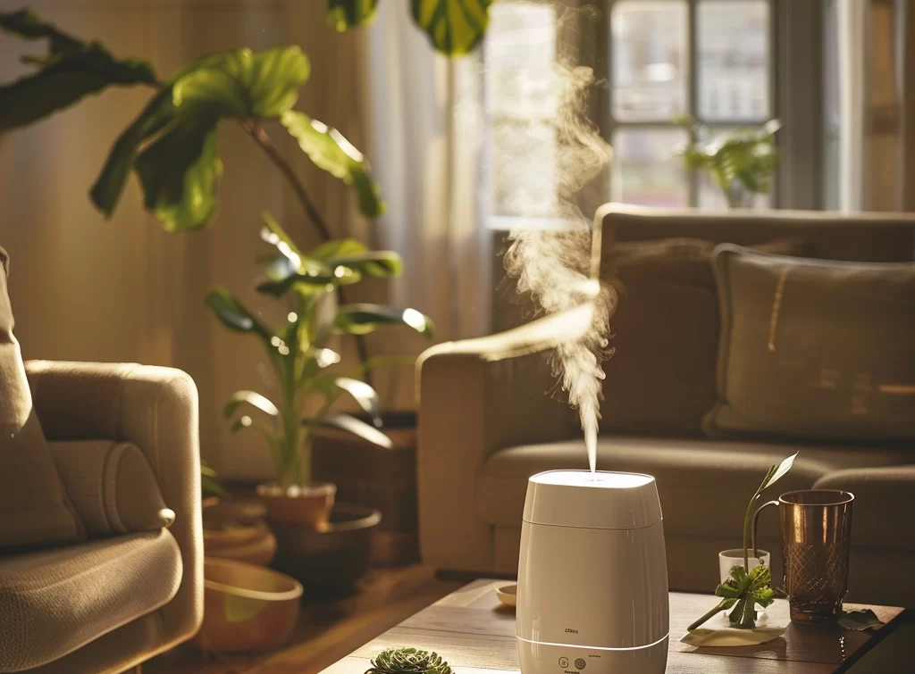 Salon avec un humidificateur