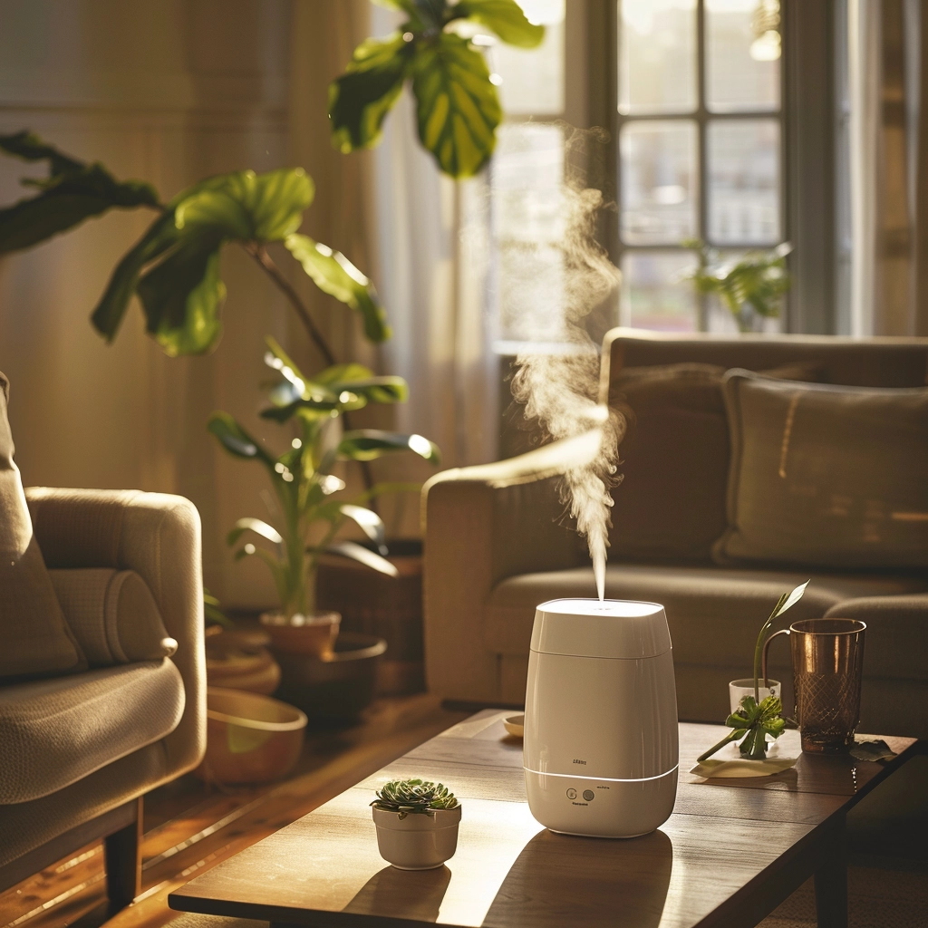 Salon avec un humidificateur